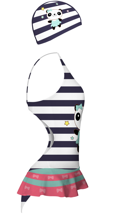 girls panda swimsuit