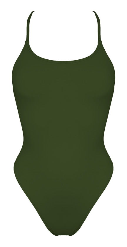 Tie Back Army Green Swimsuit - ScullingsScullings
