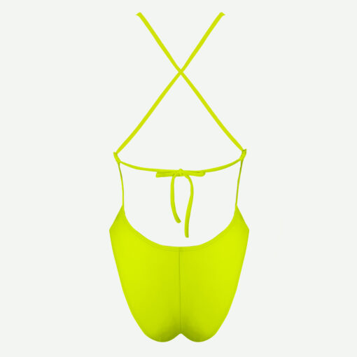 Women's Tie Back Swimsuit Scullings Neon Yellow