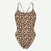 Fato de Banho Open Back Scullings Leopardo frente