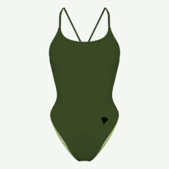 Fato de Banho Scullings Open Back Verde tropa frente
