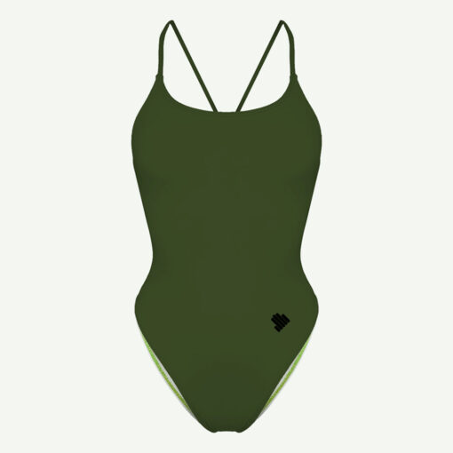 Fato de Banho Scullings Open Back Verde tropa frente