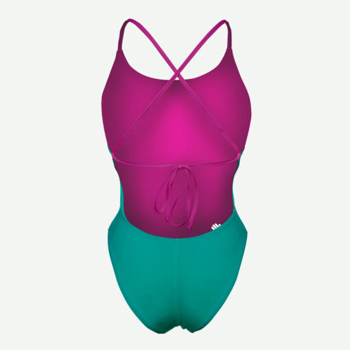Women's Reversible Swimsuit Scullings Turquoise Pink - Image 4
