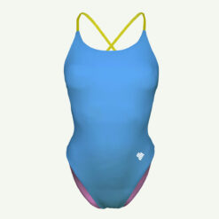 Women's Reversible Swimsuit Scullings Blue Pink
