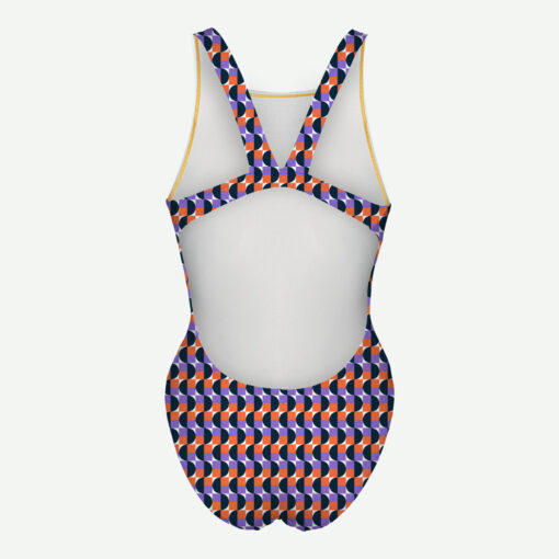 Women's Swimsuit Scullings Geometric Orange Lilac