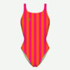 Women's Swimsuit Scullings Pink Orange Stripes