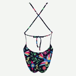 Fato de Banho Open Back Scullings Floral Preto